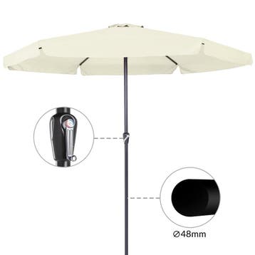 Parasol Maui Beige Ø330cm UV-bescherming 80+, Verzenden, Nieuw