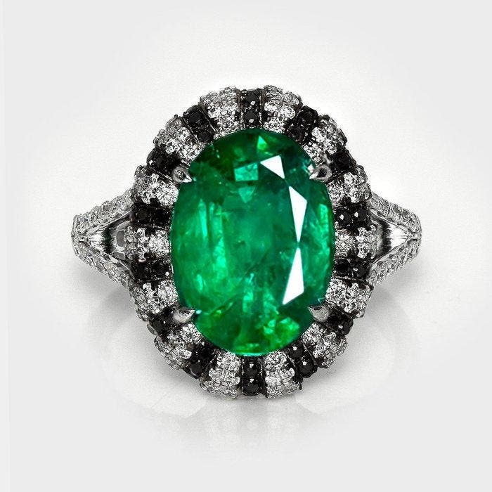 Zonder minimumprijs - Ring - 18 karaat Witgoud, IGI 4,39 ct, Sieraden, Tassen en Uiterlijk, Ringen