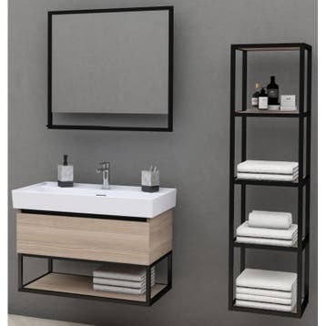 Badmeubel Monti Eiken 80CM (Badkamermeubels), Ophalen of Verzenden, Nieuw