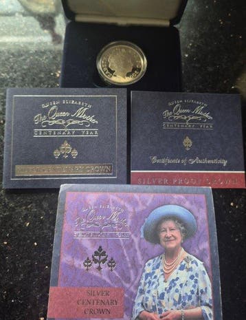 Verenigd Koninkrijk. 5 Pounds 2000, Silver Centenary Crown,, Postzegels en Munten