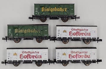 Roco N - 2323B, 2323C - Modeltrein goederenwagon (5) - Vijf, Hobby en Vrije tijd, Modeltreinen | N-Spoor, Nieuw