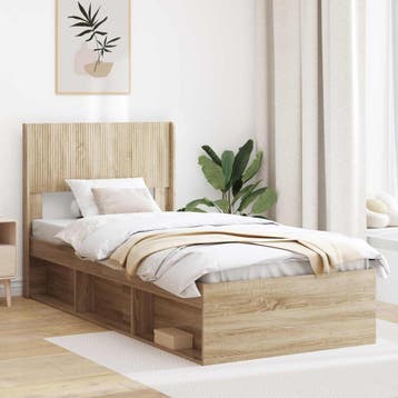 vidaXL Hoofdbord Sonoma Eiken PB, Verzenden, Nieuw, Bruin, Hout