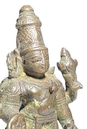 sculptuur, Four-Armed Vishnu – 18th–19th Century - 10 cm -
