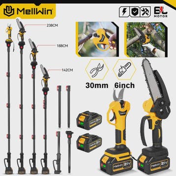 Elektrisch Snoeigereedschap Set: Telescoopsteel Snoeischaar, Verzenden, Nieuw