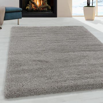 Hoogpolig Vloerkleed | Shaggy | Fluffy | Beige | 60x110 cm, Verzenden, Nieuw