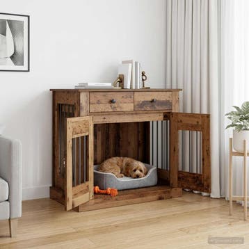 vidaXL Hond Bench Meubel Oud hout 90 x 47,5 x 80 cm Bewerkt, Verzenden, Nieuw
