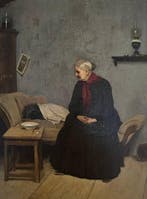 Josef Steinling (1846-1915) - Dame mit Hund