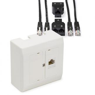 RJ45 wandcontactdoos met internetverdubbelaar | UTP |, Verzenden, Nieuw
