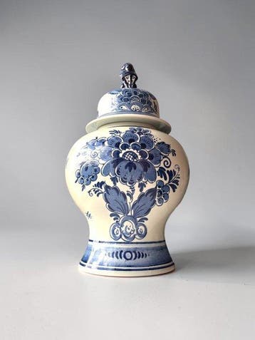 De Distel - Gemberpot - Aardewerk - Handgeschilderd Blauw