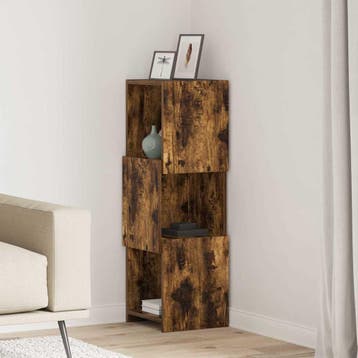 vidaXL Hoekkast 30,5x30x95cm Bewerkt hout Gerookt eiken, Verzenden, Nieuw