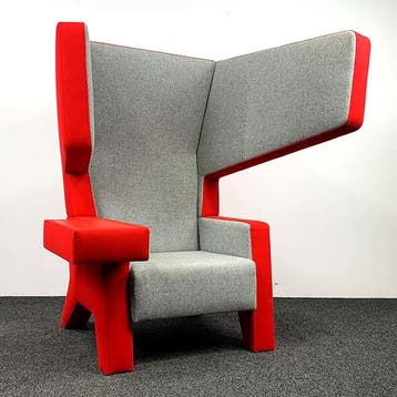 Prooff EarChair Fauteuil - Rood/Grijs, Ophalen of Verzenden, Gebruikt