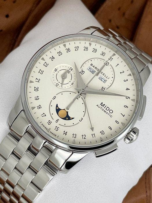 Mido - Baroncelli Chronograph Moonphase Automatic -, Sieraden, Tassen en Uiterlijk, Horloges | Heren