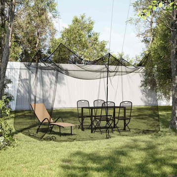 vidaXL Klamboe voor buiten 220 gaas zwart 300x300x250 cm, Verzenden, Nieuw, Zilver