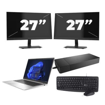 HP EliteBook 840 G9 -   i7-12e 16GB  - 256GB  + 2x 27 inch, Computers en Software, Qwerty, Verzenden, Refurbished, 14 inch
