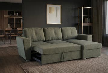 Slaapbank APARTMENT 245cm 3-zitter met ottoman en, Ophalen of Verzenden, Nieuw