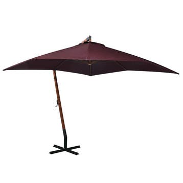 vidaXL Zweefparasol met paal 3x3 m massief vurenhout, Tuin en Terras, Verzenden, Nieuw, 3 tot 4 meter, Zweefparasol