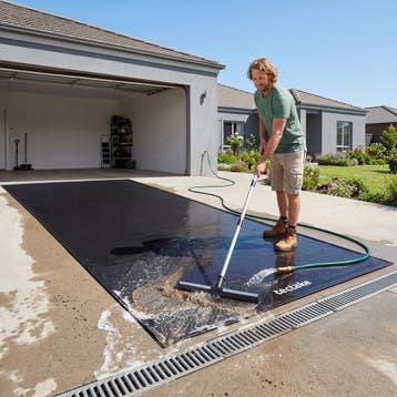 Garagevloermat, antislip, waterdicht, met schraper - zwart, Verzenden, Nieuw