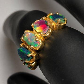 Zilver, Verguld - Ring - Aurora Royale Opal Ring, Verzamelen