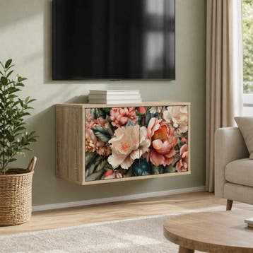vidaXL Wandgemonteerd tv-meubel BORNE 69 x 33 x 40 cm Sonoma, Minder dan 50 cm, Verzenden, Nieuw, Minder dan 100 cm
