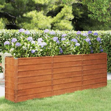 vidaXL Plantenbak verhoogd 240x40x77 cm cortenstaal roestig, Tuin en Terras, Bloembakken en Plantenbakken, 100 cm of meer, Verzenden