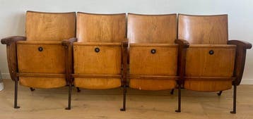 Stoel - Hout - Set van 4 cinema- en theaterstoelen