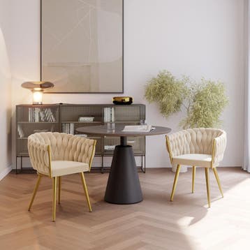 Set eetkamerstoelen Astano fluweel, knoopdesign, Verzenden, Nieuw