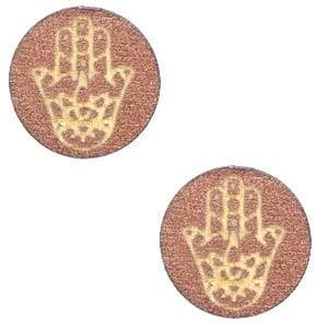 2 x Houten cabochon Hamsa hand van Fatima 12mm Rosegold, Ophalen of Verzenden, Nieuw, Kraal