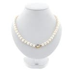 Parel collier met 9 karaat bicolor slot (Ketting), Gebruikt, Overige kleuren, Ophalen of Verzenden, Met edelsteen