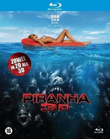 Piranha 2D en 3D (blu-ray tweedehands film), Cd's en Dvd's, Blu-ray, Ophalen of Verzenden, Zo goed als nieuw