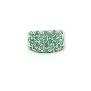 Zonder minimumprijs - Ring Zilver - 1.02ct. tw. Smaragd, Sieraden, Tassen en Uiterlijk, Nieuw