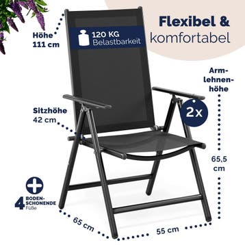 Tuinstoel Bern Set van 2 Antraciet Aluminium (Stoelen), Verzenden, Nieuw