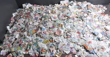 Wereld - Grote partij met zon 52.000+ zegels zonder papier, Gestempeld