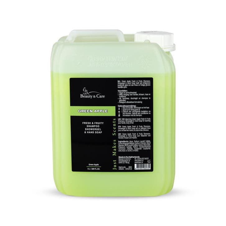 Beauty & Care Green Apple shampoo 5 L.  new, Sieraden, Tassen en Uiterlijk, Uiterlijk | Haarverzorging, Nieuw, Ophalen of Verzenden