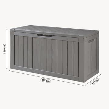 Tuin opbergbox Vades 300L kussenbox 117x47x59 cm lichtgrijs, Verzenden, Nieuw