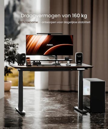 Zit sta bureau - Elektrisch - Verstelbaar - Bureauframe - Zw, Verzenden, Zo goed als nieuw
