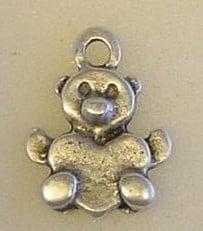 4 x metalen bedel beer antiek zilver zware kwaliteit Op =..., Ophalen of Verzenden, Nieuw, Bedel