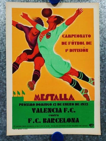 Tormo - Poster Football. Year 1932 - Mestalla, (Valencia) -