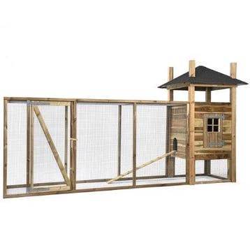 Houten Kippenhok Hooiberg Floor XL - VOLDUX - Rechts, Dieren en Toebehoren, Pluimvee | Toebehoren, Verzenden, Nieuw