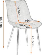 24goodz Set van 6 Eetkamerstoelen - Comfortabele Linnen Zitt, Huis en Inrichting, Stoelen, Verzenden, Nieuw