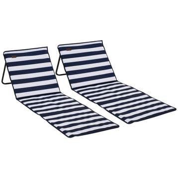 Strandmat Set Van 2, Opvouwbaar, Verstelbaar Met Draagtas En, Verzenden, Nieuw