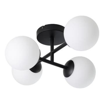 Zwarte moderne plafondlamp staal, Cornee, 4,2W, 2700K LED,, Ophalen of Verzenden, Nieuw, Glas