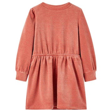 vidaXL Kinderjurk met lange mouwen 92 middelroze, Verzenden, Nieuw