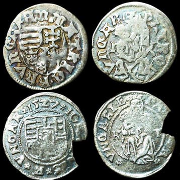 Hongarije. Medieval Transylvania ,King Scarce (2 Pcs Lot) -