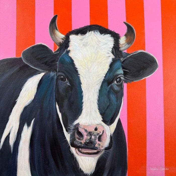Ineke Zeeuw - Koeiengeluk, Antiek en Kunst, Kunst | Schilderijen | Modern