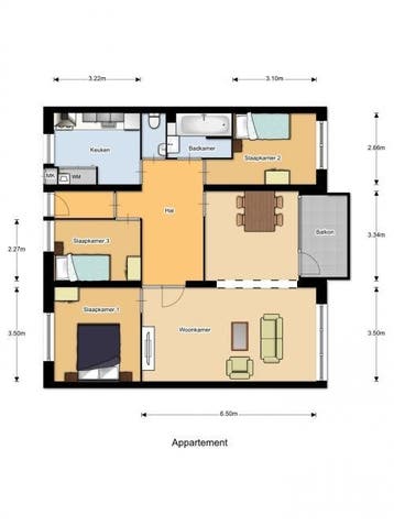 Te Huur 4 Kamer Appartement Albert Cuypstraat In Venlo, Direct bij eigenaar, Limburg, Appartement, Venlo