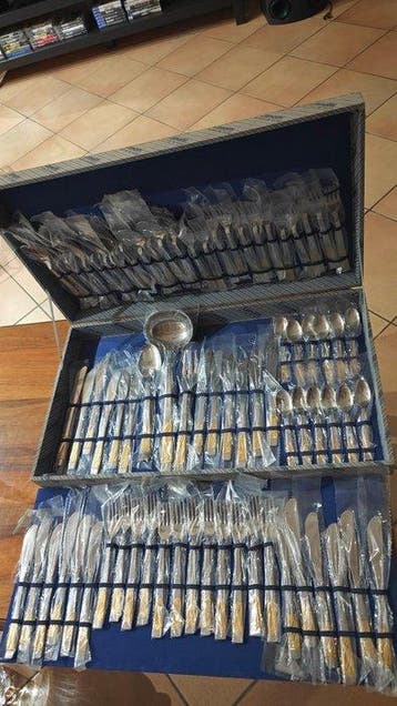 Zanetti - Bestekset voor 12 personen (75) - Staal, Verguld -