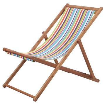 vidaXL Opklapbare stoel met stoffen bekleding en houten, Tuin en Terras, Tuinstoelen, Verzenden, Nieuw