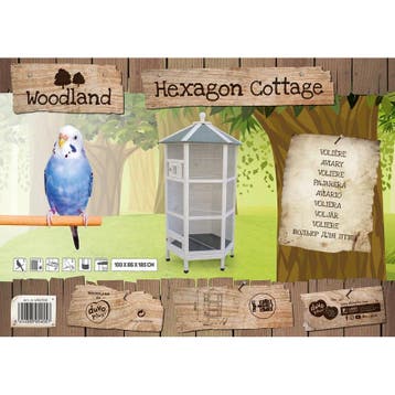 Voliere Woodland Hexagon Cottage – Houten buitenvolière v, Verzenden, Nieuw, Hout, Overige typen