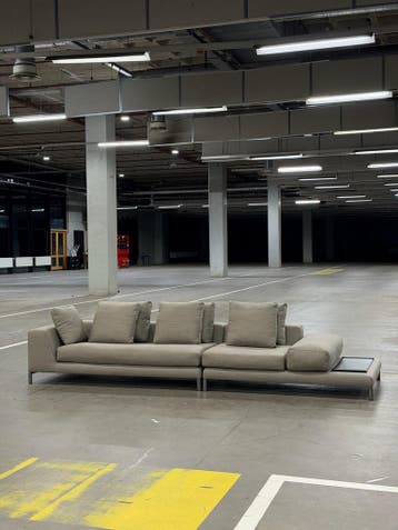 Minotti Hamilton Island Bank | Liver | NIEUWSTAAT + Garantie, 250 tot 300 cm, 100 tot 125 cm, Stof, Ophalen of Verzenden