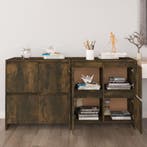 vidaXL Dressoirs 2 st 70x41x75 cm bewerkt hout gerookt, Verzenden, Nieuw, 50 tot 100 cm, 25 tot 50 cm